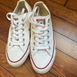 Converse All Star Cream Sneakers with Red Trim